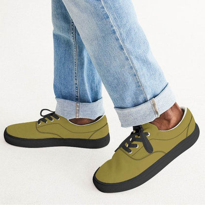 Deep Medium Yellow Men's Canvas Sneakers (LY3-ME-DE) - Man CloseUp