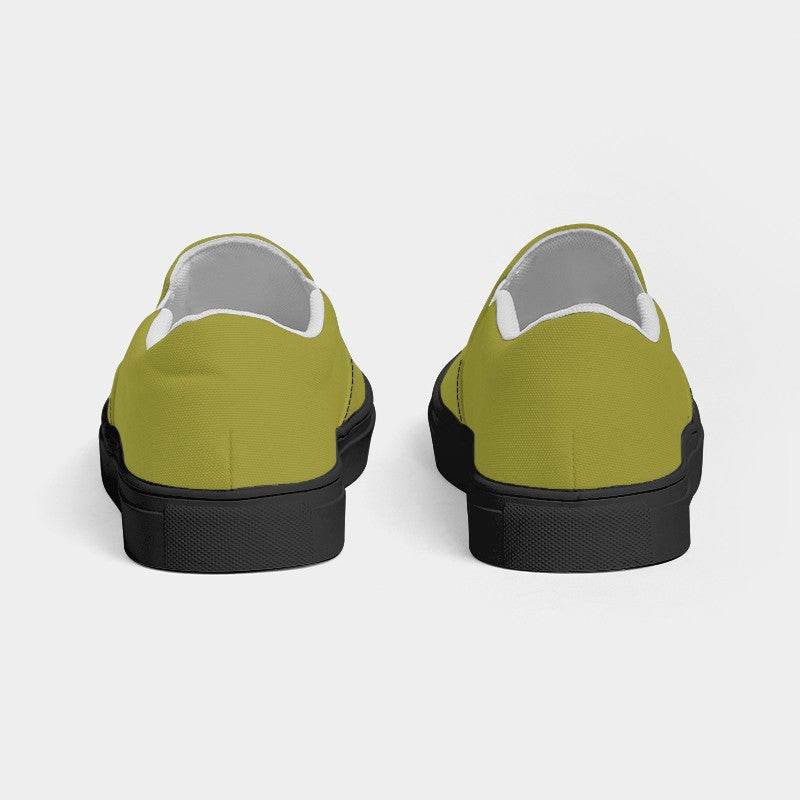 Deep Medium Yellow Women's Slip-On Canvas Sneakers (LY2-ME-DE) - Back