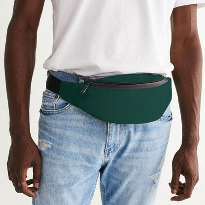 Deep Muted Blue-Green Belt Bag (BG-MU-DE) - Man Front CloseUp