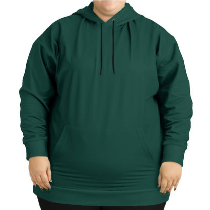 Deep Muted Blue-Green Hoodie PLUS (BG-MU-DE) - Woman Front PLUS