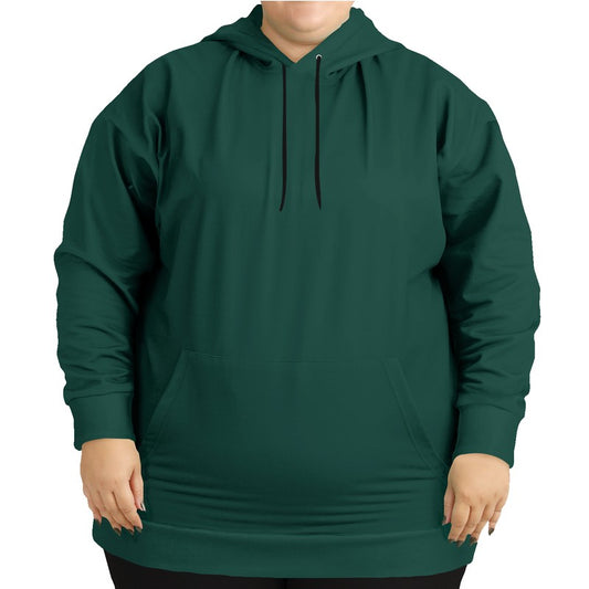 Deep Muted Blue-Green Hoodie PLUS (BG-MU-DE) - Woman Front PLUS