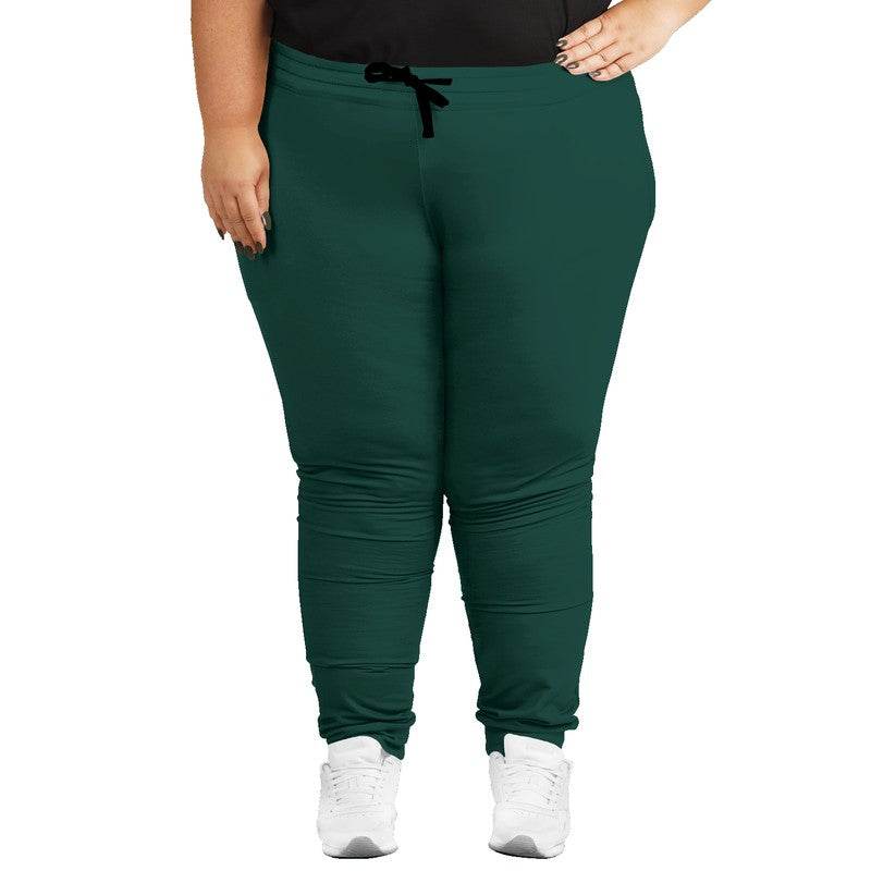 Deep Muted Blue-Green Joggers PLUS (BG-MU-DE) - Woman Front PLUS