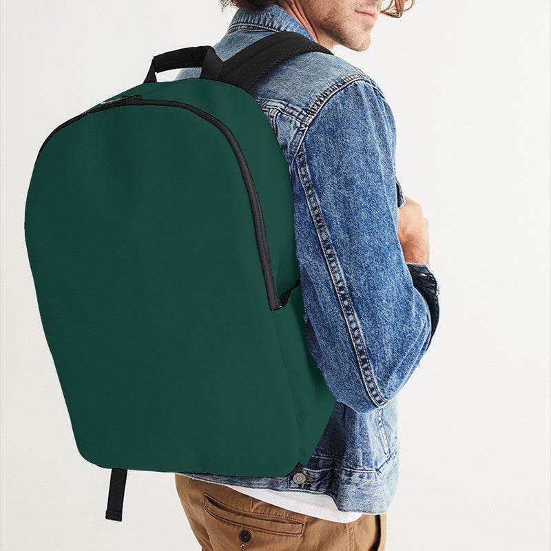 Deep Muted Blue-Green Waterproof Backpack (BG-MU-DE) - Man CloseUp