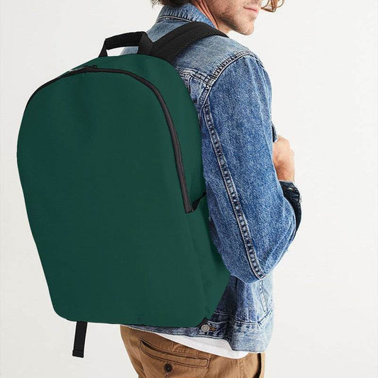 Deep Muted Blue-Green Waterproof Backpack (BG-MU-DE) - Man CloseUp