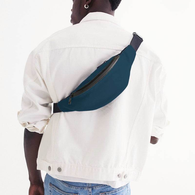 Deep Muted Blue Belt Bag (B-MU-DE) - Man Back