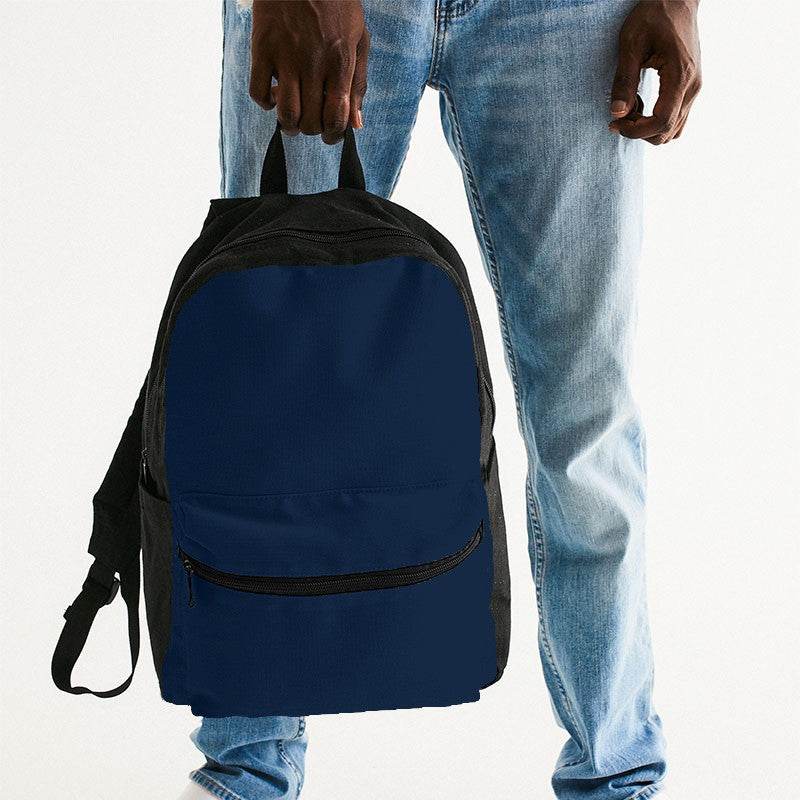 Deep Muted Blue Canvas Backpack (IB2-MU-DE) - Man Holding