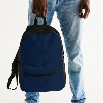 Deep Muted Blue Canvas Backpack (IB2-MU-DE) - Man Holding