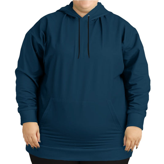 Deep Muted Blue Hoodie PLUS (B-MU-DE) - Woman Front PLUS