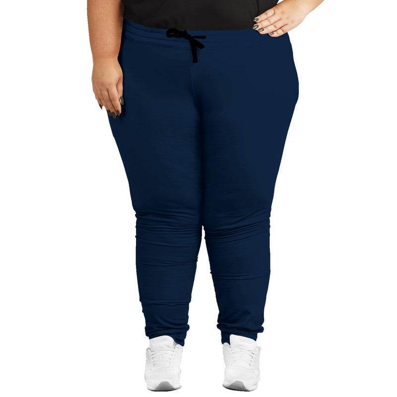 Deep Muted Blue Joggers PLUS (IB2-MU-DE) - Woman Front PLUS