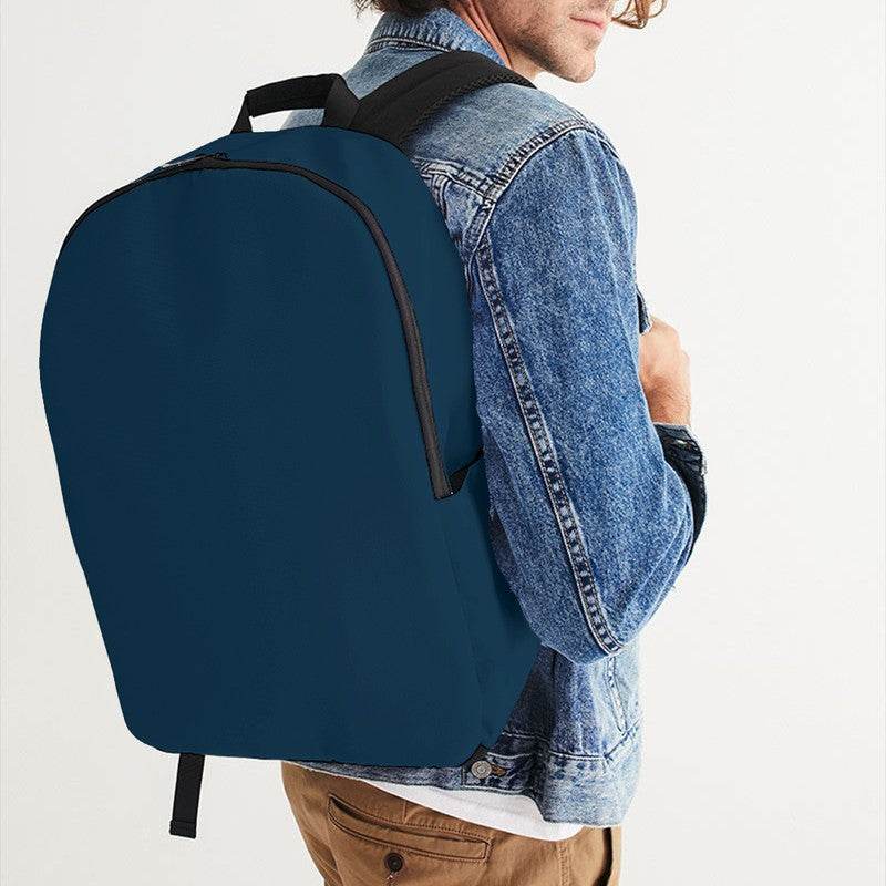 Deep Muted Blue Waterproof Backpack (B-MU-DE) - Man CloseUp
