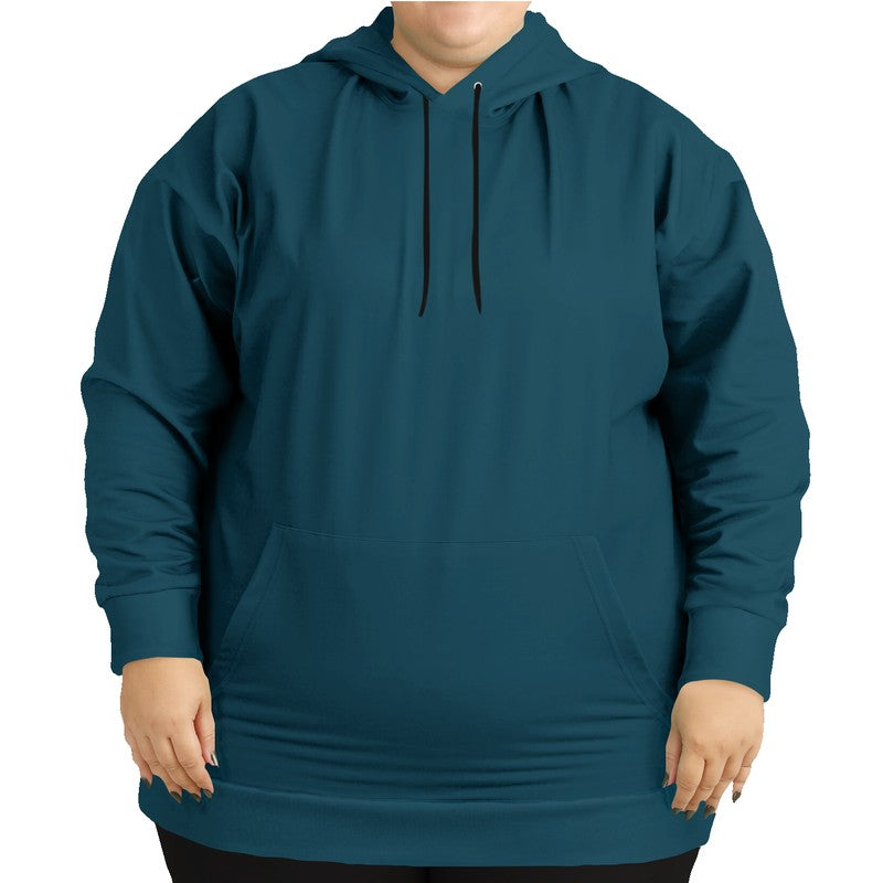 Deep Muted Cyan Hoodie PLUS (BC2-MU-DE) - Woman Front PLUS