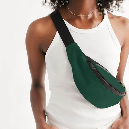 Deep Muted Green Belt Bag (BGG2-MU-DE) - Woman Front CloseUp