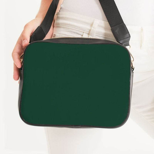 Deep Muted Green Crossbody Bag (BGG2-MU-DE) - Woman Front CloseUp