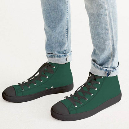 Deep Muted Green Men's High-Top Canvas Sneakers (BGG2-MU-DE) - Man CloseUp