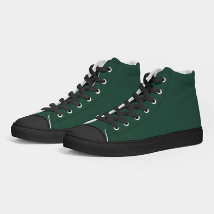 Deep Muted Green Women's High-Top Canvas Sneakers (BGG2-MU-DE) - Side 3