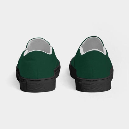 Deep Muted Green Women's Slip-On Canvas Sneakers (BGG2-MU-DE) - Back