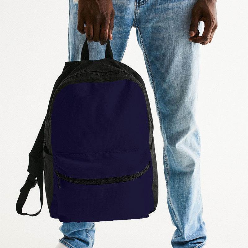 Deep Muted Indigo Canvas Backpack (PUI2-MU-DE) - Man Holding