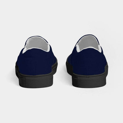 Deep Muted Indigo Men's Slip-On Canvas Sneakers (I-MU-DE) - Back