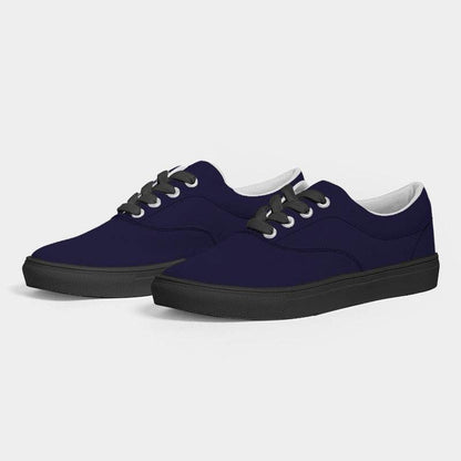Deep Muted Indigo Women's Canvas Sneakers (PUI2-MU-DE) - Side 3