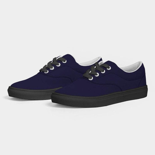 Deep Muted Indigo Women's Canvas Sneakers (PUI2-MU-DE) - Side 3