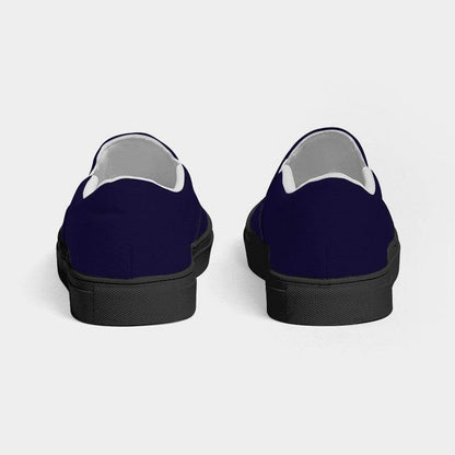 Deep Muted Indigo Women's Slip-On Canvas Sneakers (PUI2-MU-DE) - Back