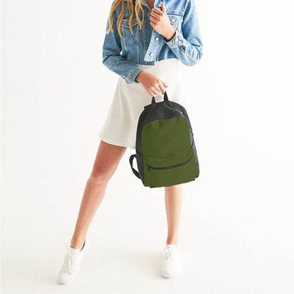 Deep Muted Lime Canvas Backpack (L-MU-DE) - Woman