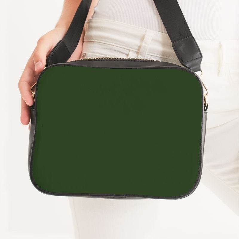Deep Muted Lime Crossbody Bag (GL2-MU-DE) - Woman Front CloseUp