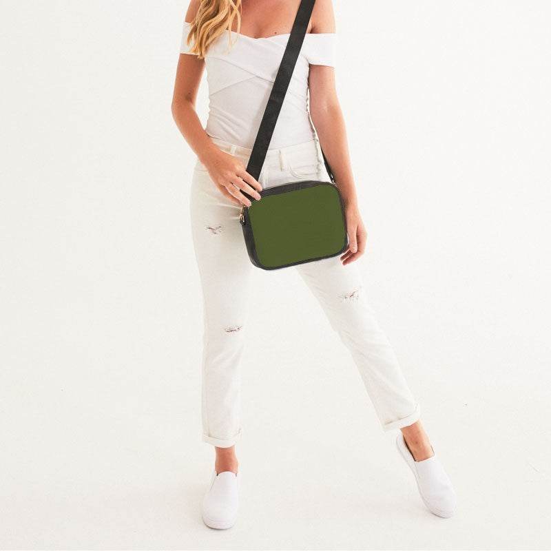 Deep Muted Lime Crossbody Bag (L-MU-DE) - Woman Front