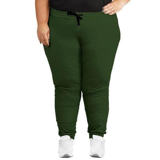 Deep Muted Lime Joggers PLUS (GL2-MU-DE) - Woman Front PLUS