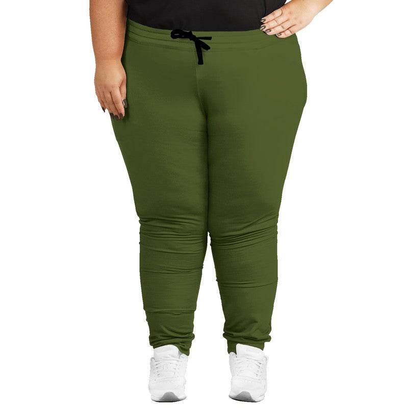 Deep Muted Lime Joggers PLUS (L-MU-DE) - Woman Front PLUS