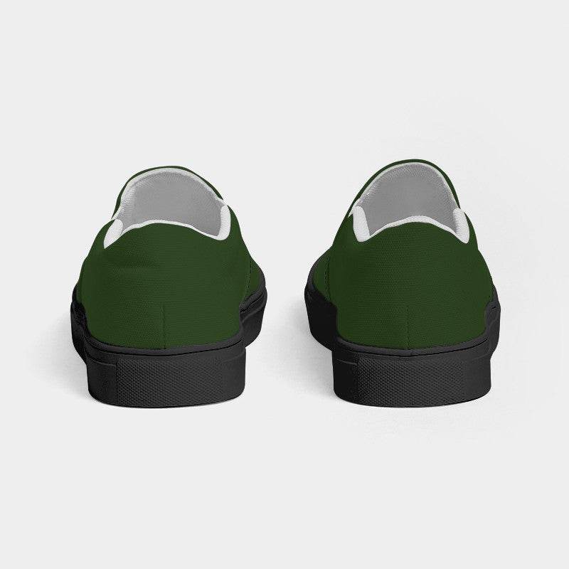 Deep Muted Lime Men's Slip-On Canvas Sneakers (GL2-MU-DE) - Back