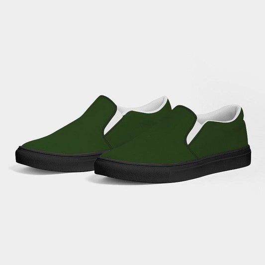 Deep Muted Lime Men's Slip-On Canvas Sneakers (GL2-MU-DE) - Side 3
