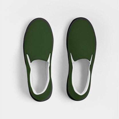 Deep Muted Lime Men's Slip-On Canvas Sneakers (GL2-MU-DE) - Top