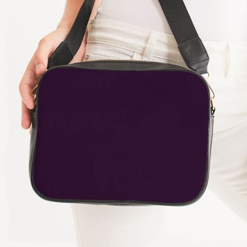 Deep Muted Magenta Crossbody Bag (M-MU-DE) - Woman Front CloseUp