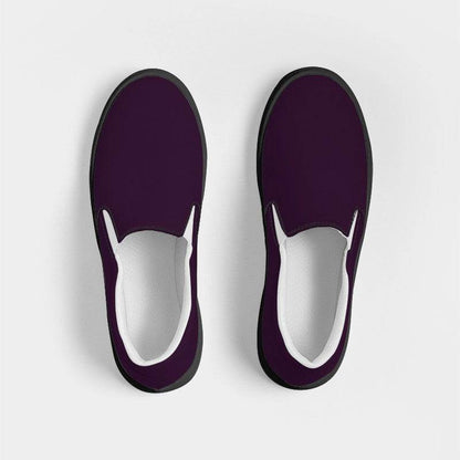 Deep Muted Magenta Men's Slip-On Canvas Sneakers (M-MU-DE) - Top