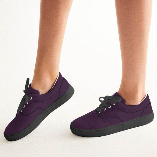Deep Muted Magenta Women's Canvas Sneakers (M-MU-DE) - Woman CloseUp