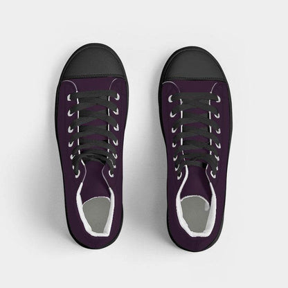 Deep Muted Magenta Women's High-Top Canvas Sneakers (M-MU-DE) - Top