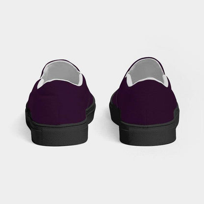 Deep Muted Magenta Women's Slip-On Canvas Sneakers (M-MU-DE) - Back