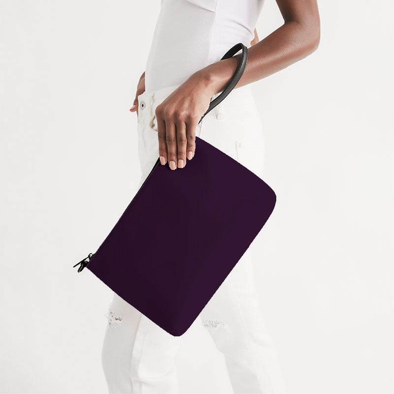 Deep Muted Magenta Zip Pouch (M-MU-DE) - Side Holding