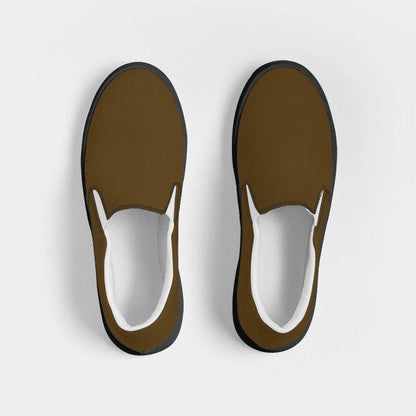 Deep Muted Orange Men's Slip-On Canvas Sneakers (YO2-MU-DE) - Top