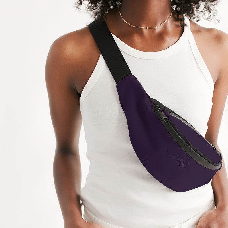 Deep Muted Purple Belt Bag (MPU2-MU-DE) - Woman Front CloseUp