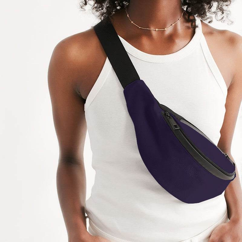 Deep Muted Purple Belt Bag (PU-MU-DE) - Woman Front CloseUp