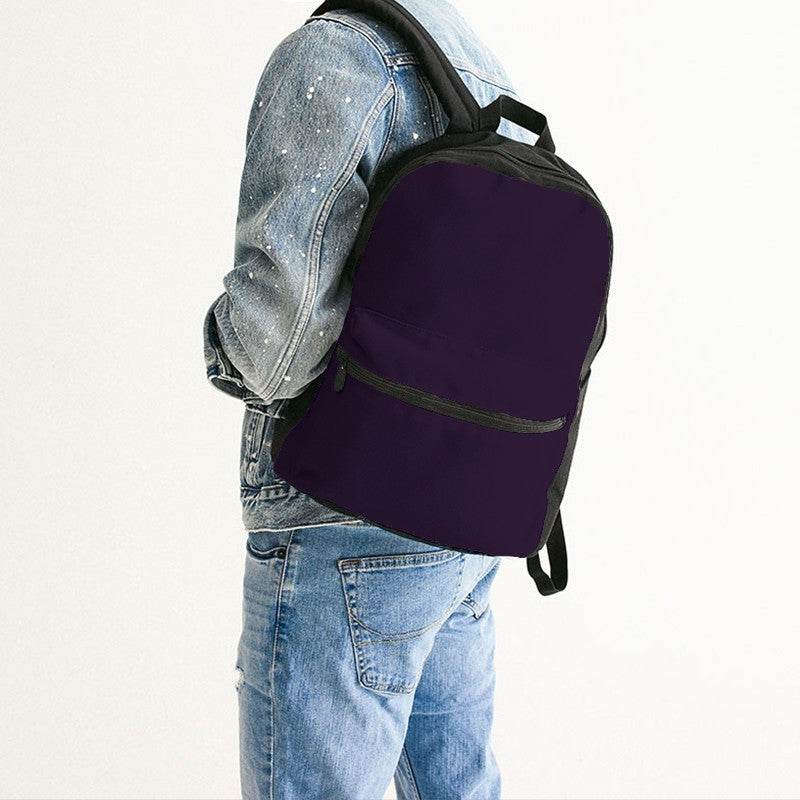 Deep Muted Purple Canvas Backpack (MPU2-MU-DE) - Man Back CloseUp