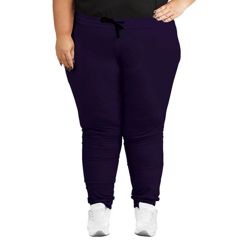 Deep Muted Purple Joggers PLUS (PU-MU-DE) - Woman Front PLUS