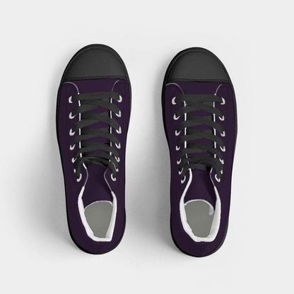 Deep Muted Purple Men's High-Top Canvas Sneakers (MPU2-MU-DE) - Top