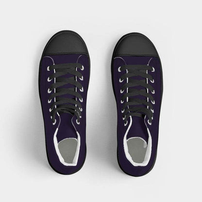 Deep Muted Purple Men's High-Top Canvas Sneakers (PU-MU-DE) - Top