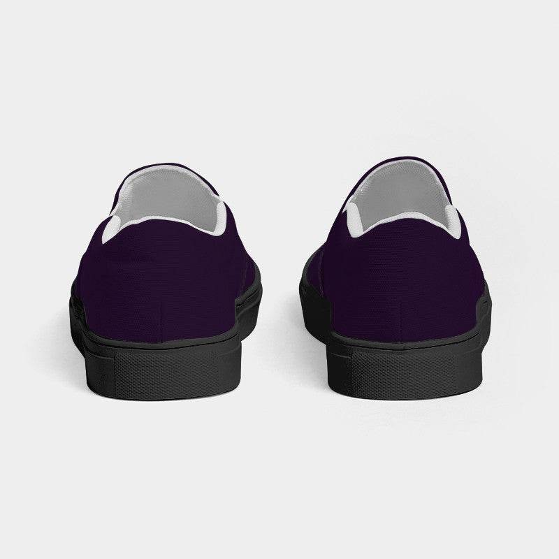 Deep Muted Purple Men's Slip-On Canvas Sneakers (MPU2-MU-DE) - Back