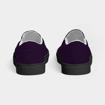 Deep Muted Purple Men's Slip-On Canvas Sneakers (MPU2-MU-DE) - Back