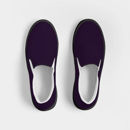 Deep Muted Purple Men's Slip-On Canvas Sneakers (MPU2-MU-DE) - Top