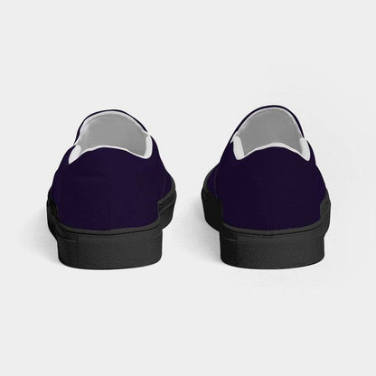 Deep Muted Purple Men's Slip-On Canvas Sneakers (PU-MU-DE) - Back
